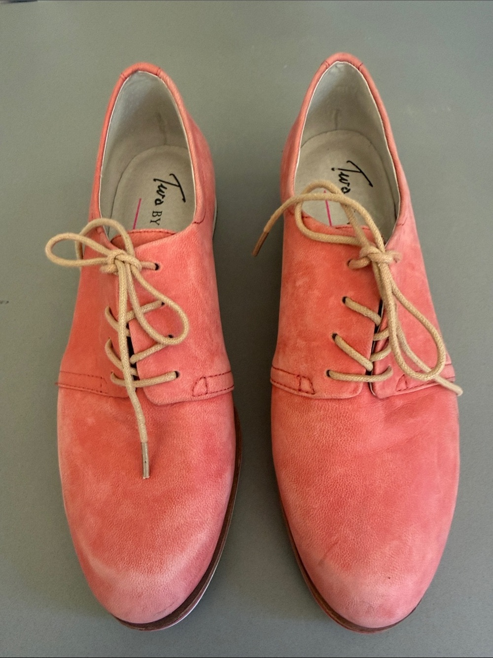 Two by Vince Camuto Coral Suede Lace-Up Oxfords